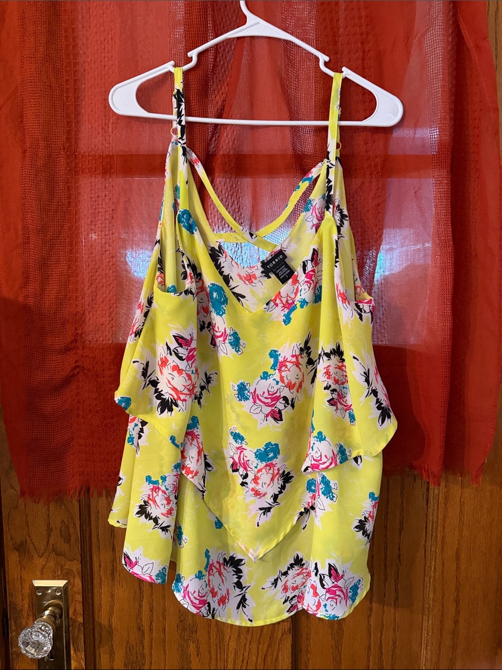torrid Yellow Floral Ruffle Camisole